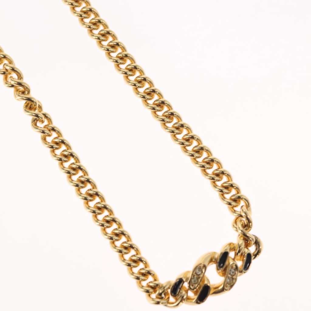 Christian Dior Vintage CD Pendant Necklace Gold Metal Good condition - Model View