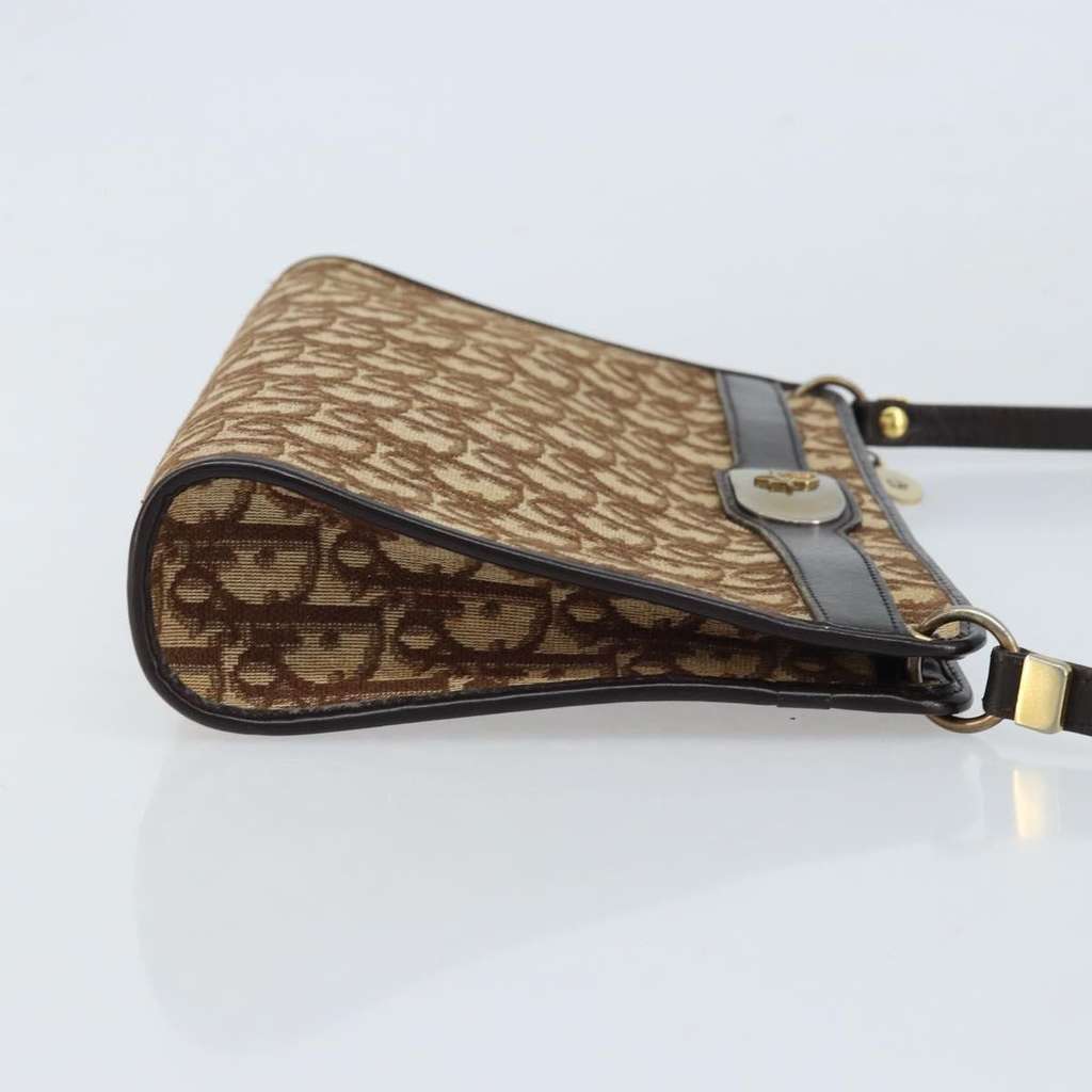 Christian Dior Vintage Trotter Shoulder Bag Beige Canvas Good condition - Inside View