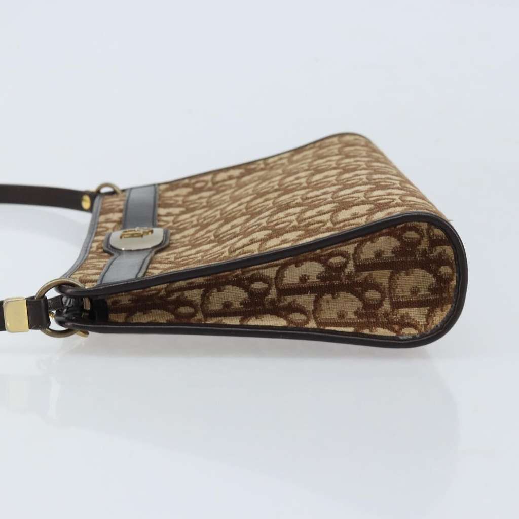 Christian Dior Vintage Trotter Shoulder Bag Beige Canvas Good condition - Model View
