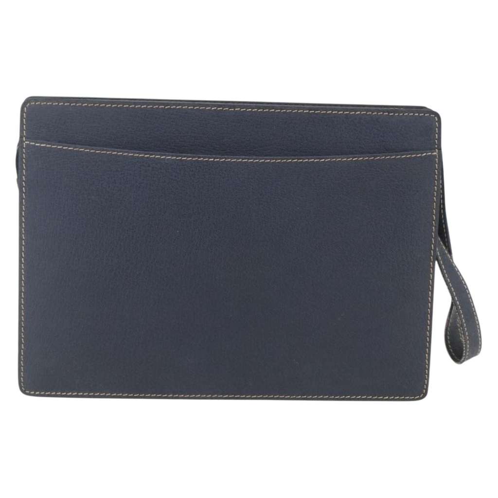 Celine Clutch Bag Navy Leather Good condition - Back View