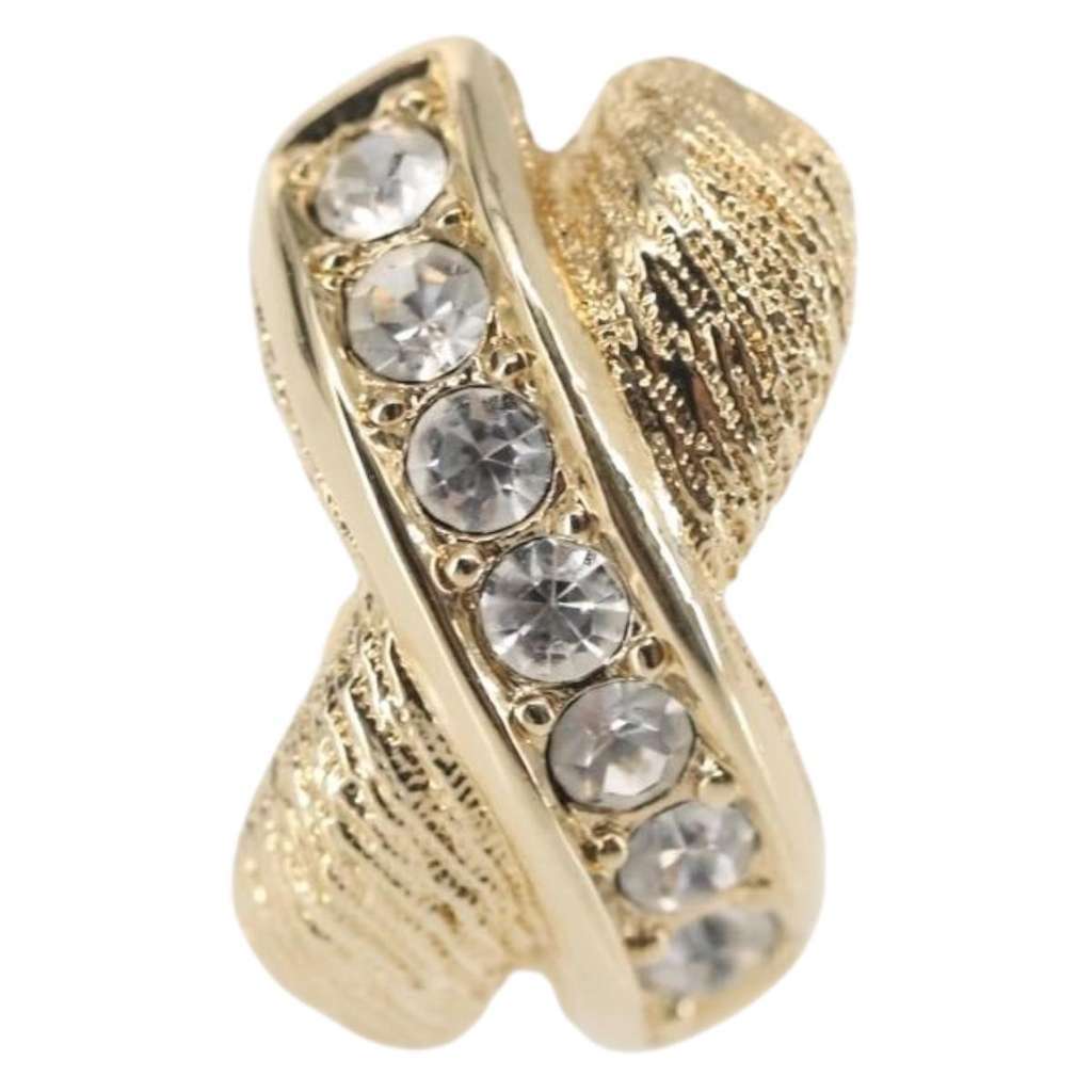 Christian Dior Vintage clip-on earrings Gold Metal Good condition - Back View