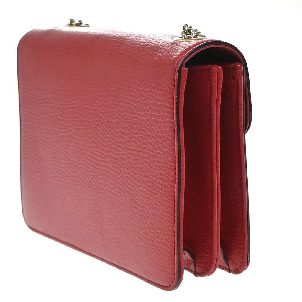 Gucci Interlocking Shoulder Bag Red Leather Good condition - Model View
