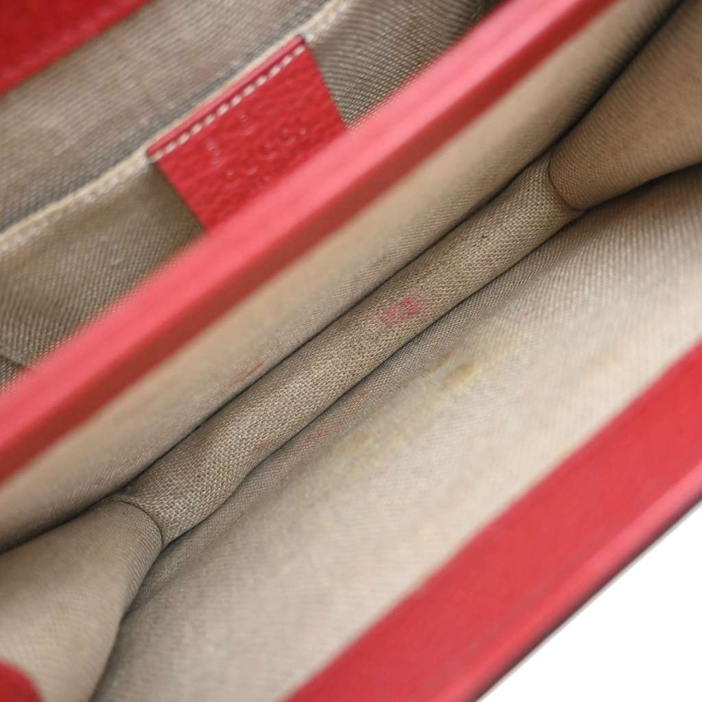 Gucci Interlocking Shoulder Bag Red Leather Good condition - Box View