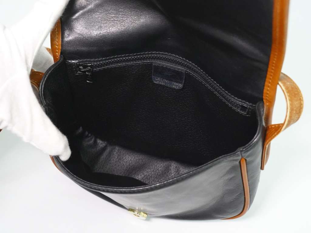 Celine Vintage Shoulder Bag Black Leather Fair condition - Inside View