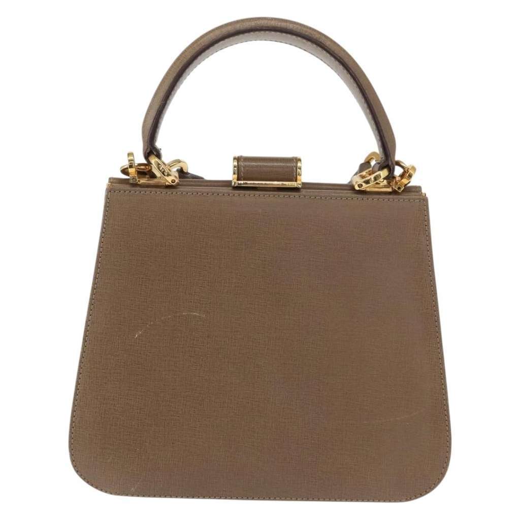 Salvatore Ferragamo Gancini handbag Beige Leather Good condition - Back View