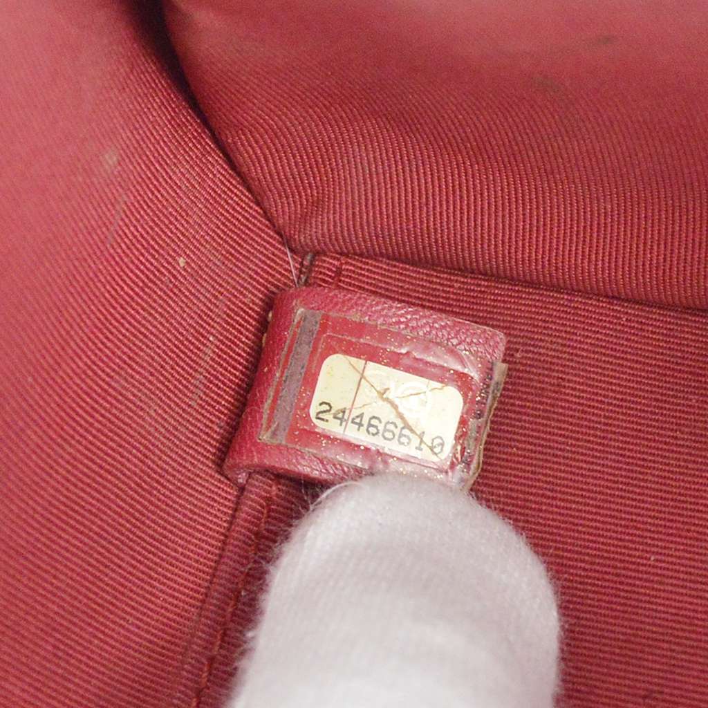 Chanel Vintage Chain Shoulder Bag Red Leather Good condition - Box View