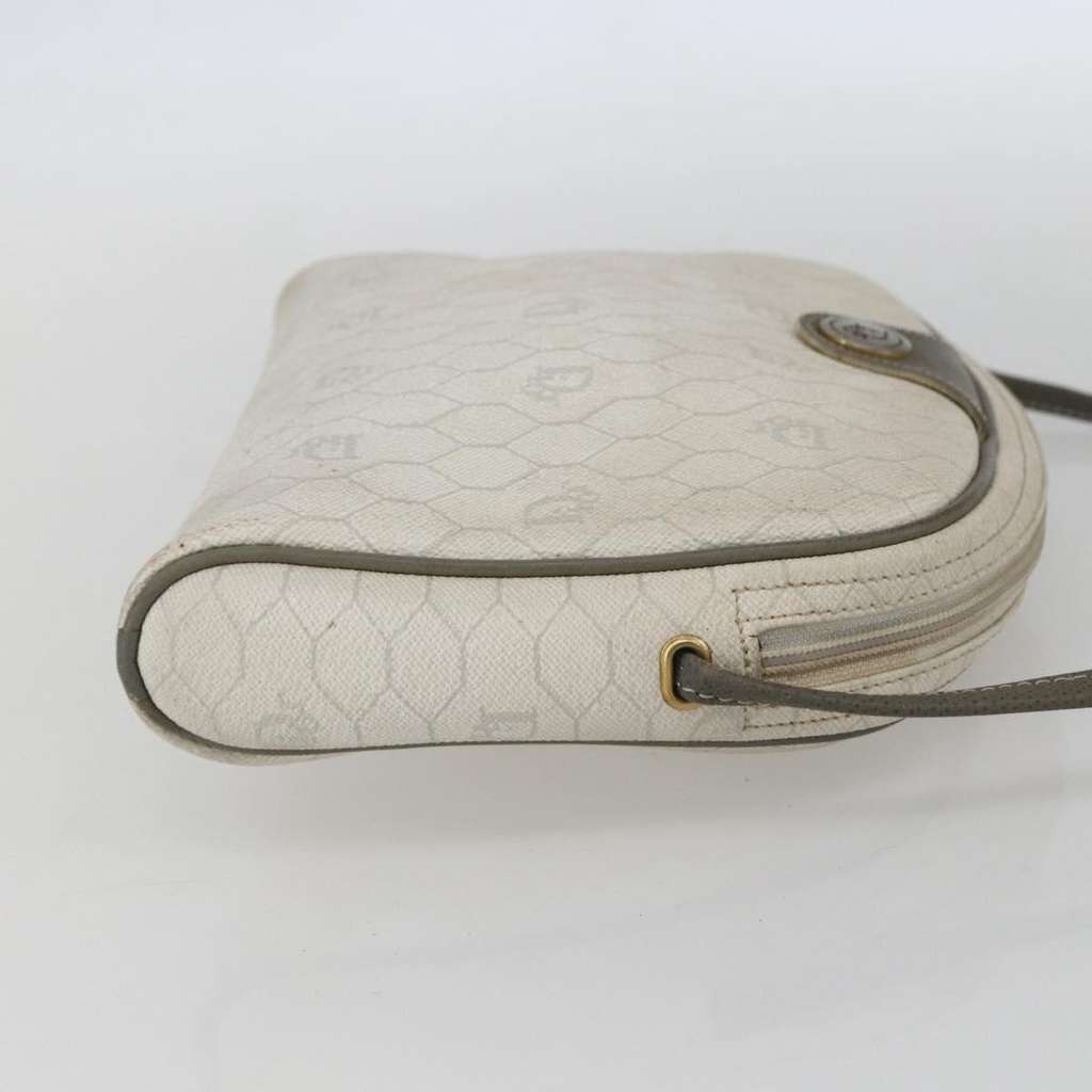 Christian Dior Vintage Honeycomb Shoulder Bag White Canvas Fair condition - Model View