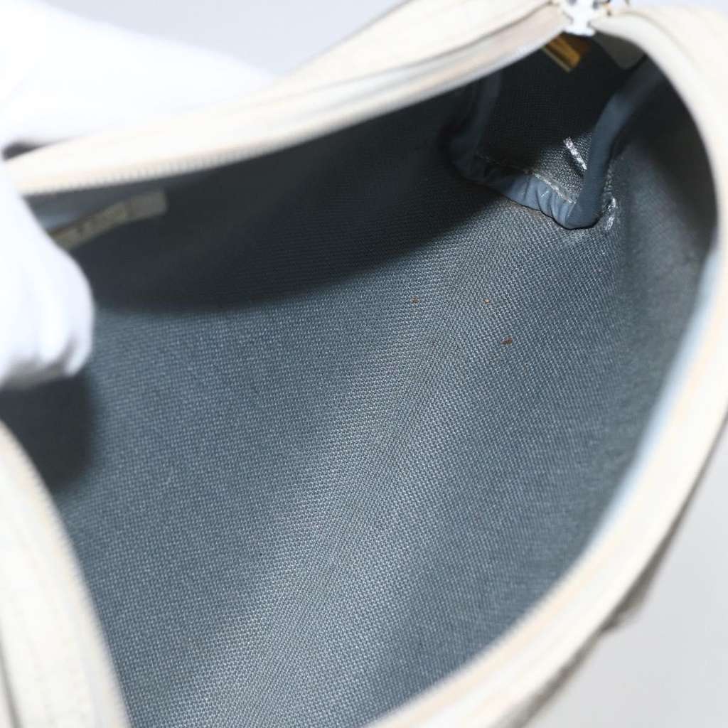 Christian Dior Vintage Honeycomb Shoulder Bag White Canvas Fair condition - Box View