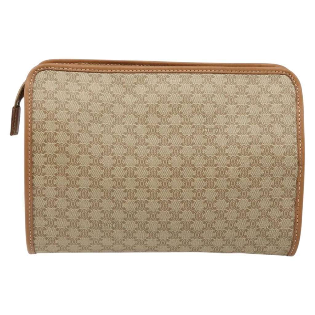 Celine Macadam Pochette Beige Canvas Good condition - Back View