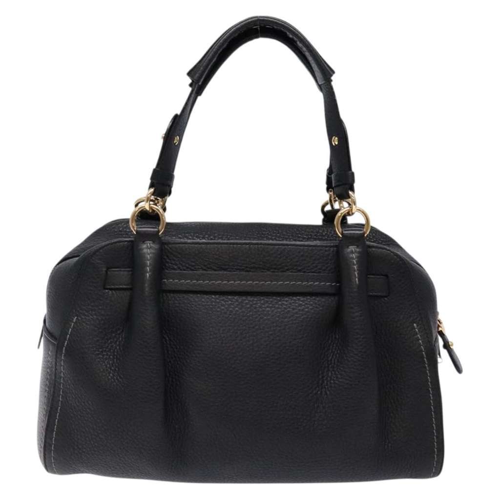 Salvatore Ferragamo Gancini handbag Black Leather Good condition - Back View