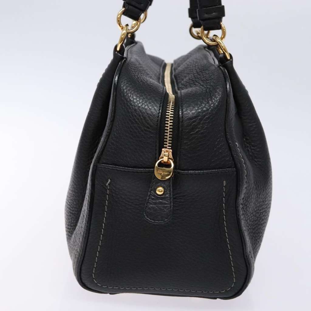 Salvatore Ferragamo Gancini handbag Black Leather Good condition - Inside View