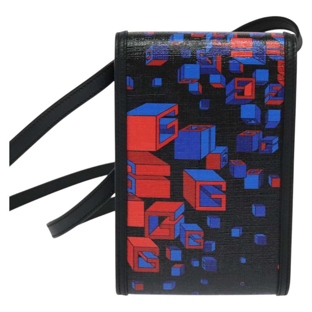 Gucci Flap Square Shoulder Bag Black Canvas Good condition - Back View