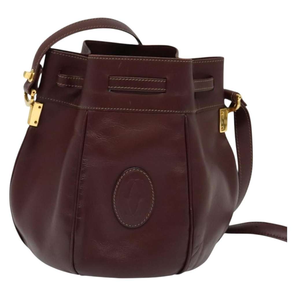 Cartier Must de cartier bag Burgundy Leather Good condition - Back View