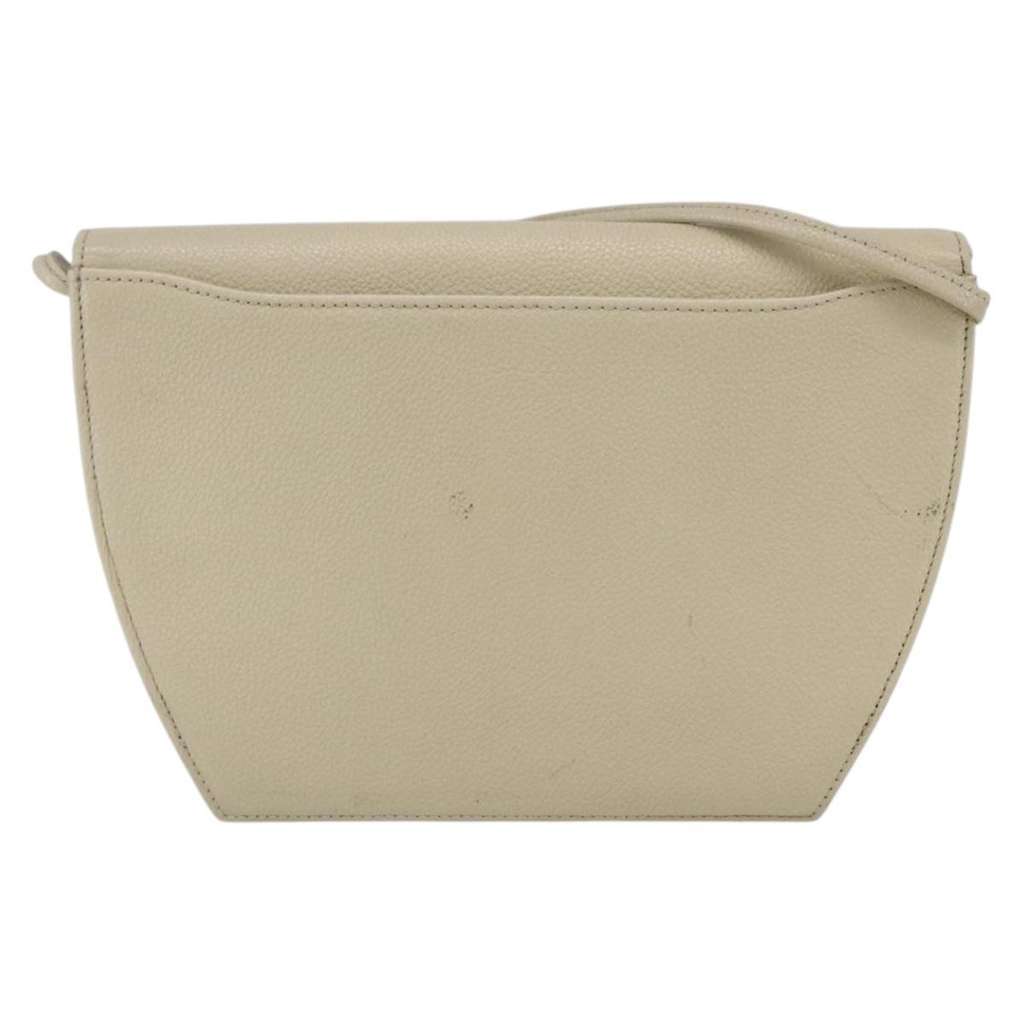 Saint Laurent Vintage Shoulder Bag Ecru Leather Fair condition - Back View