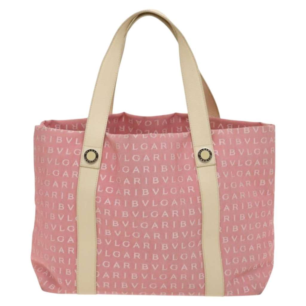 Bvlgari B.Zero1 Logomania Bag Pink Canvas Good condition - Back View
