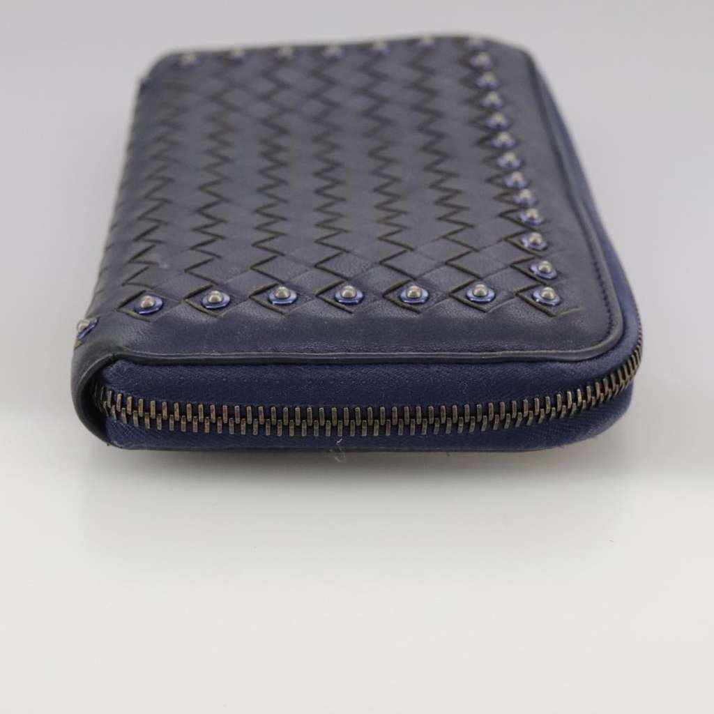 Bottega Veneta Intrecciato Long Zip  Wallet Black Leather Good condition - Model View