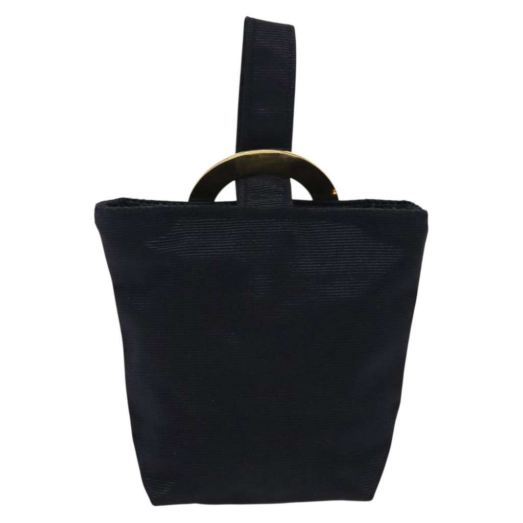 Celine Circle Logo Pouch Navy Canvas Good condition - Back View