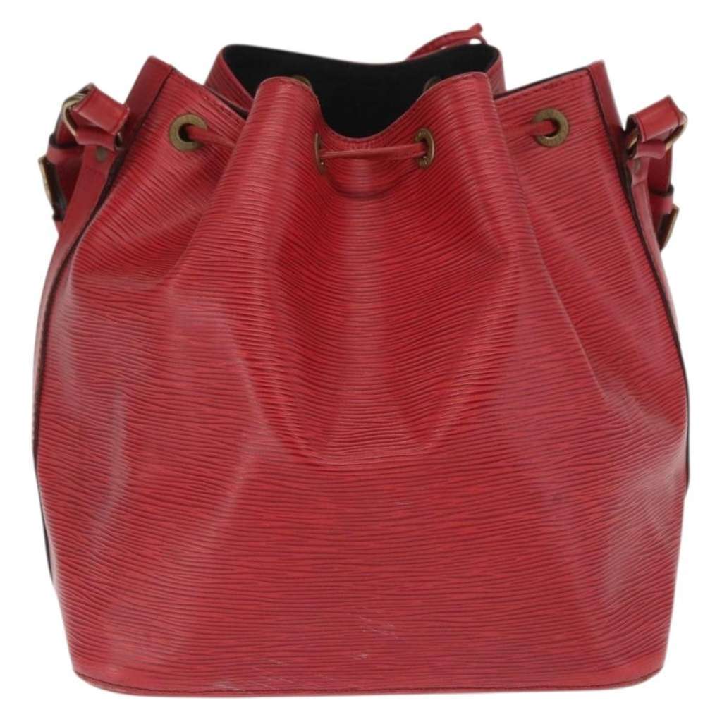 Louis Vuitton Petit Noe Handbag Red Leather Fair condition - Back View