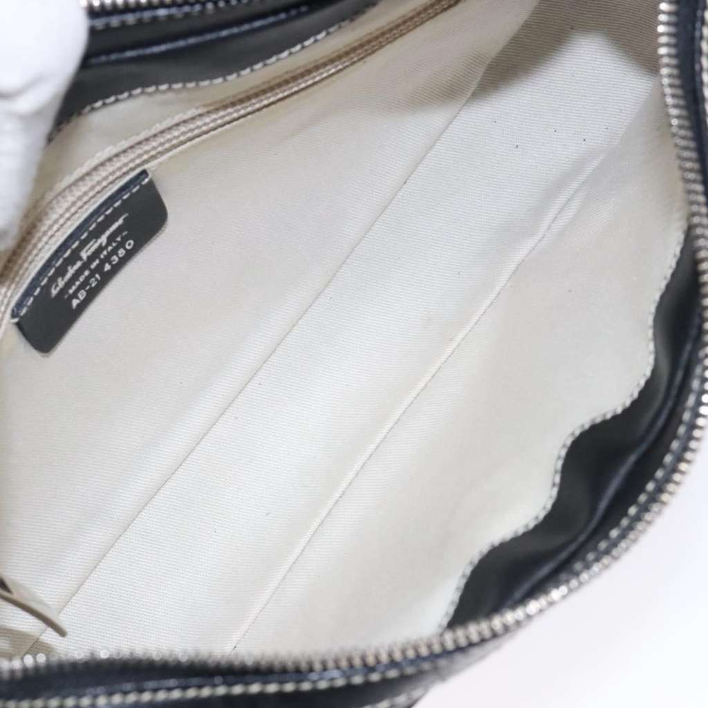 Salvatore Ferragamo Gancini Shoulder Bag Black Leather Good condition - Box View