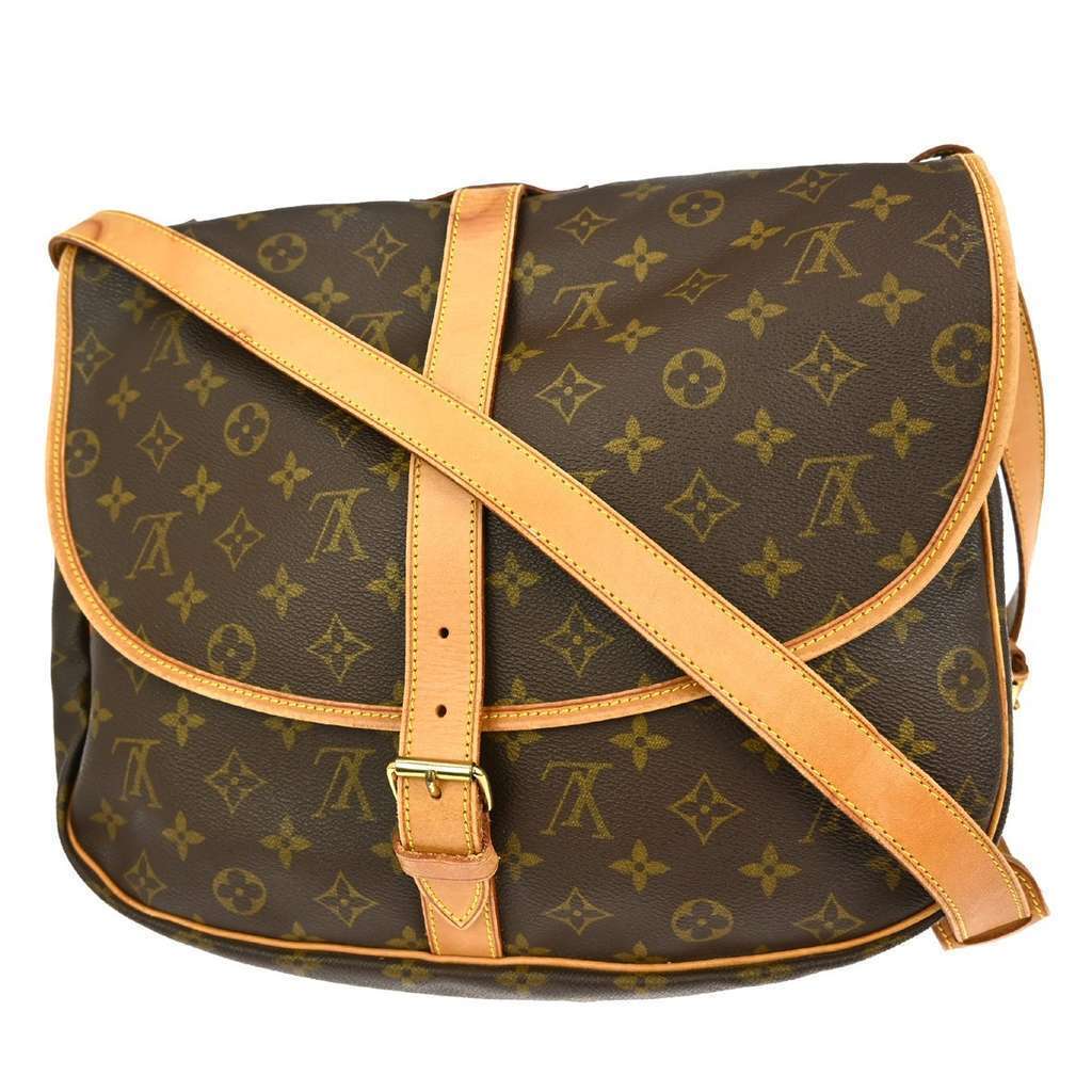 Louis Vuitton Saumur Handbag Brown Canvas Fair condition - Back View