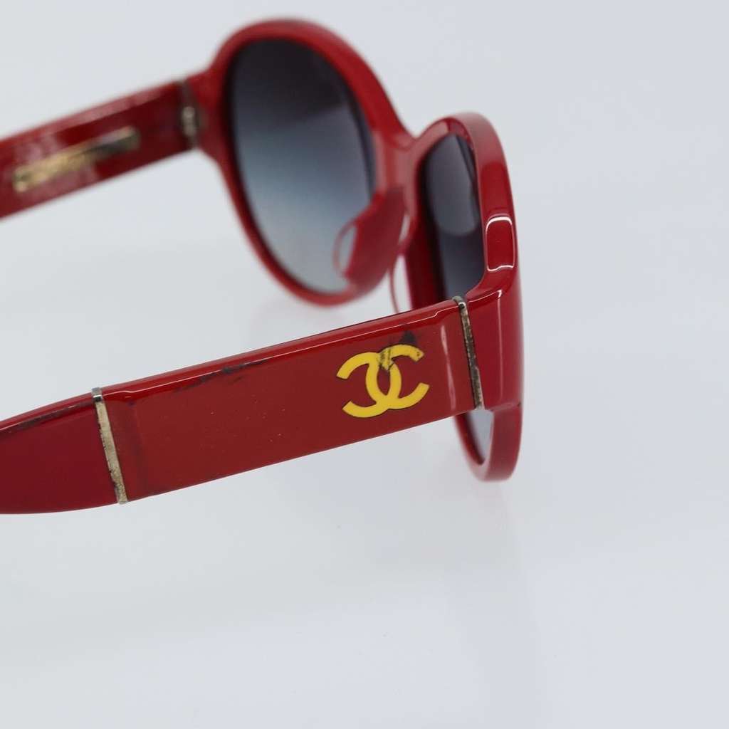 Chanel CHANEL Logo Sunglasses Eye Wear Red Plastic Fair condition - Box View