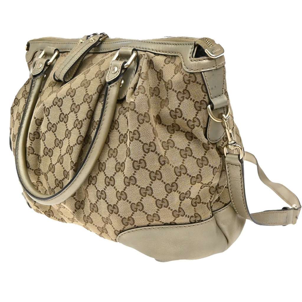 Gucci Sukey Top Handle Satchel Brown Canvas Good condition - Back View