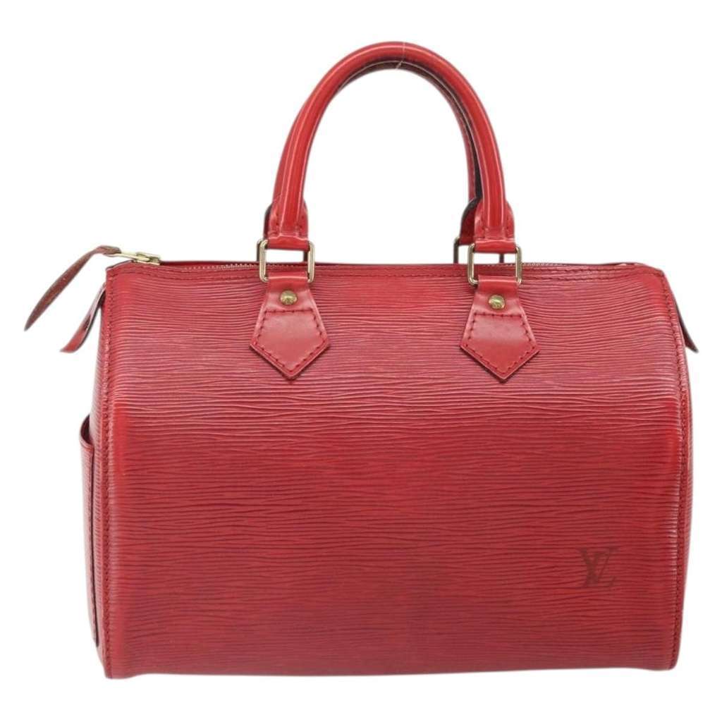 Louis Vuitton Speedy Handbag Red Leather Fair condition - Back View