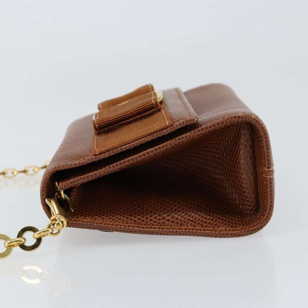 Salvatore Ferragamo Vala Shoulder Bag Brown Leather Good condition - Model View