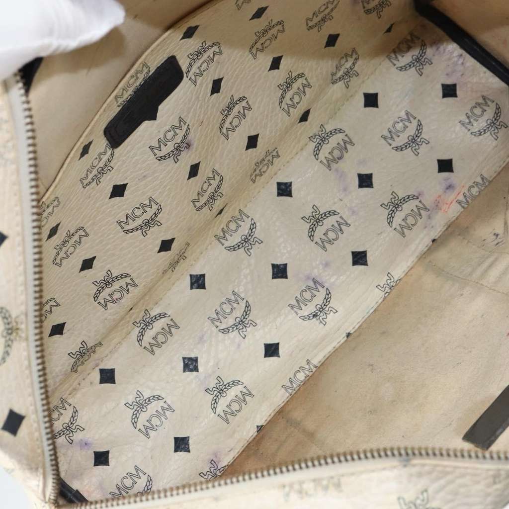 Mcm Vintage Visetos Tote bag White Leather Fair condition - Box View