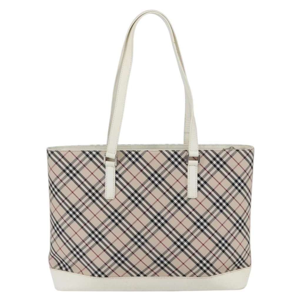 Burberry Nova Check Tote Beige Canvas Good condition - Back View