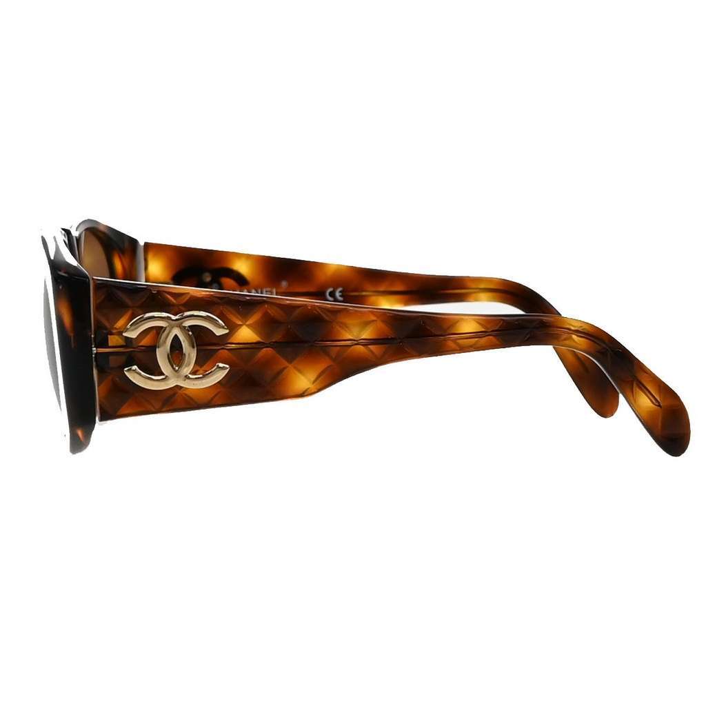 Chanel CC Logo Matelasse Sunglasses Eye Wear Brown Plastic Good condition - Inside View