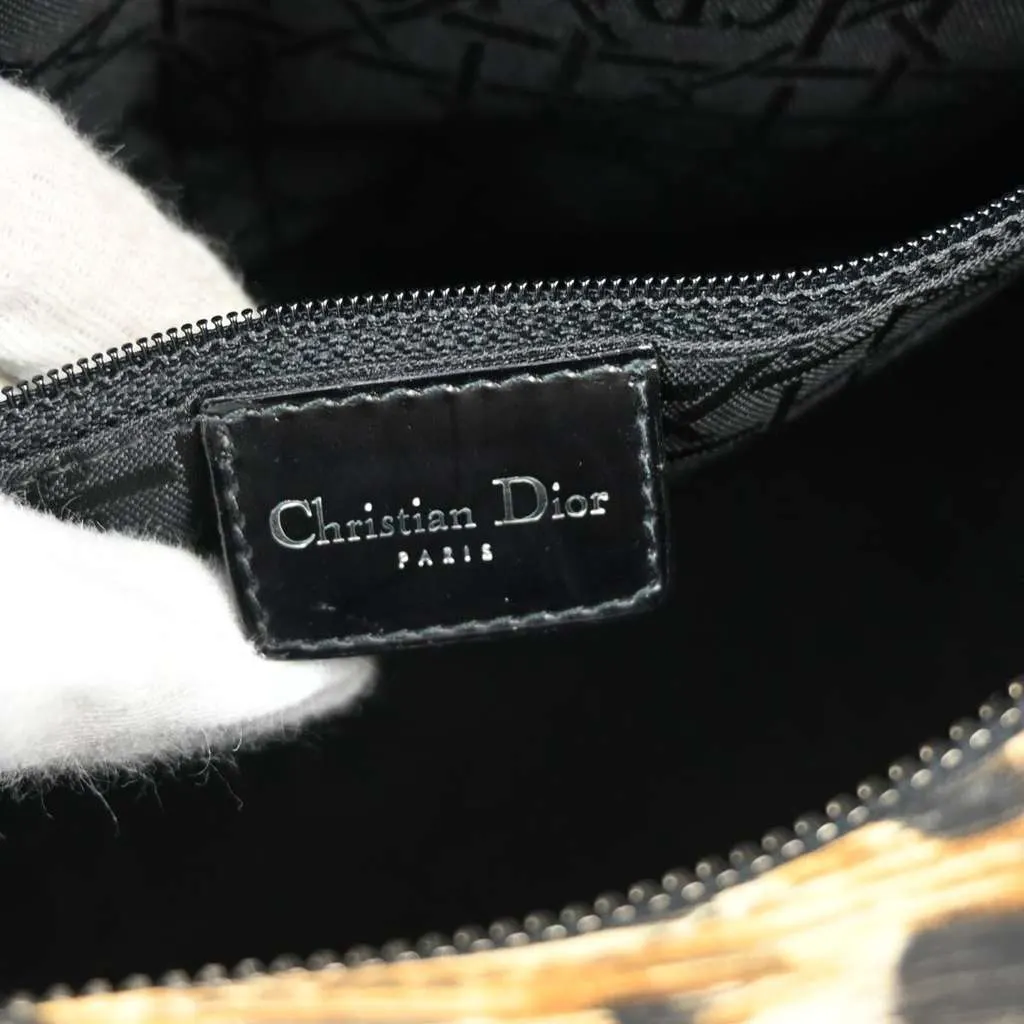 Dior Vintage Lady Dior Bag Yellow Canvas Good - Model View