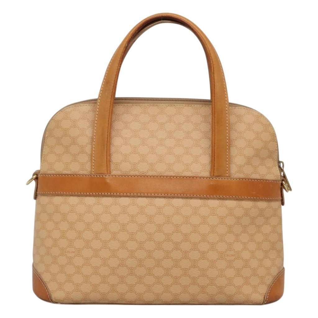 Celine Vintage Macadam Handbag Beige Canvas Good condition - Back View