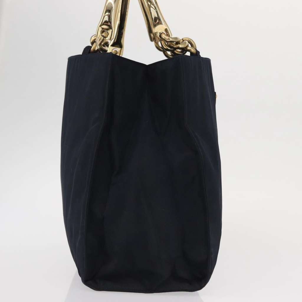 Prada Metal Handles Tote Navy Good condition - Model View