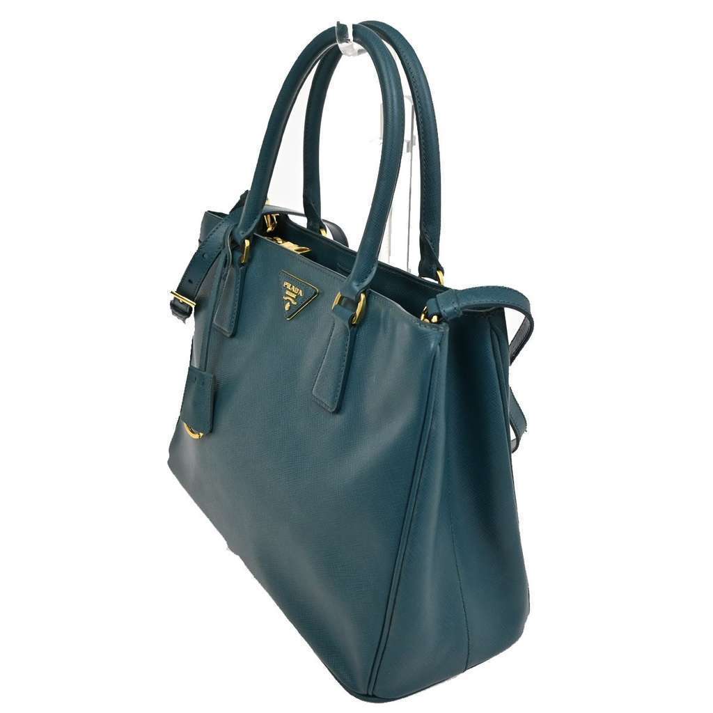 Prada Double Zip Lux Tote Green Leather Good condition - Inside View