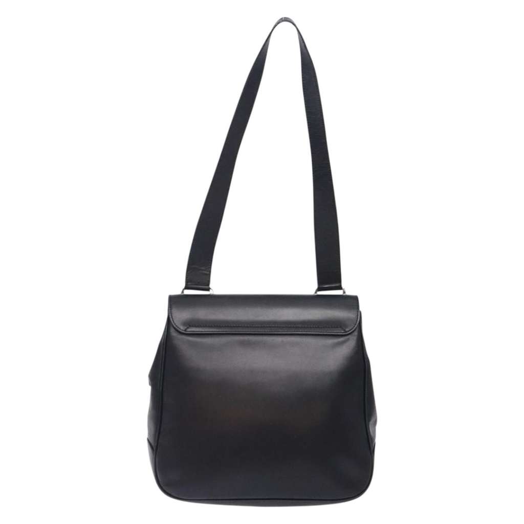 Salvatore Ferragamo Gancini Shoulder Bag Black Leather Good condition - Back View