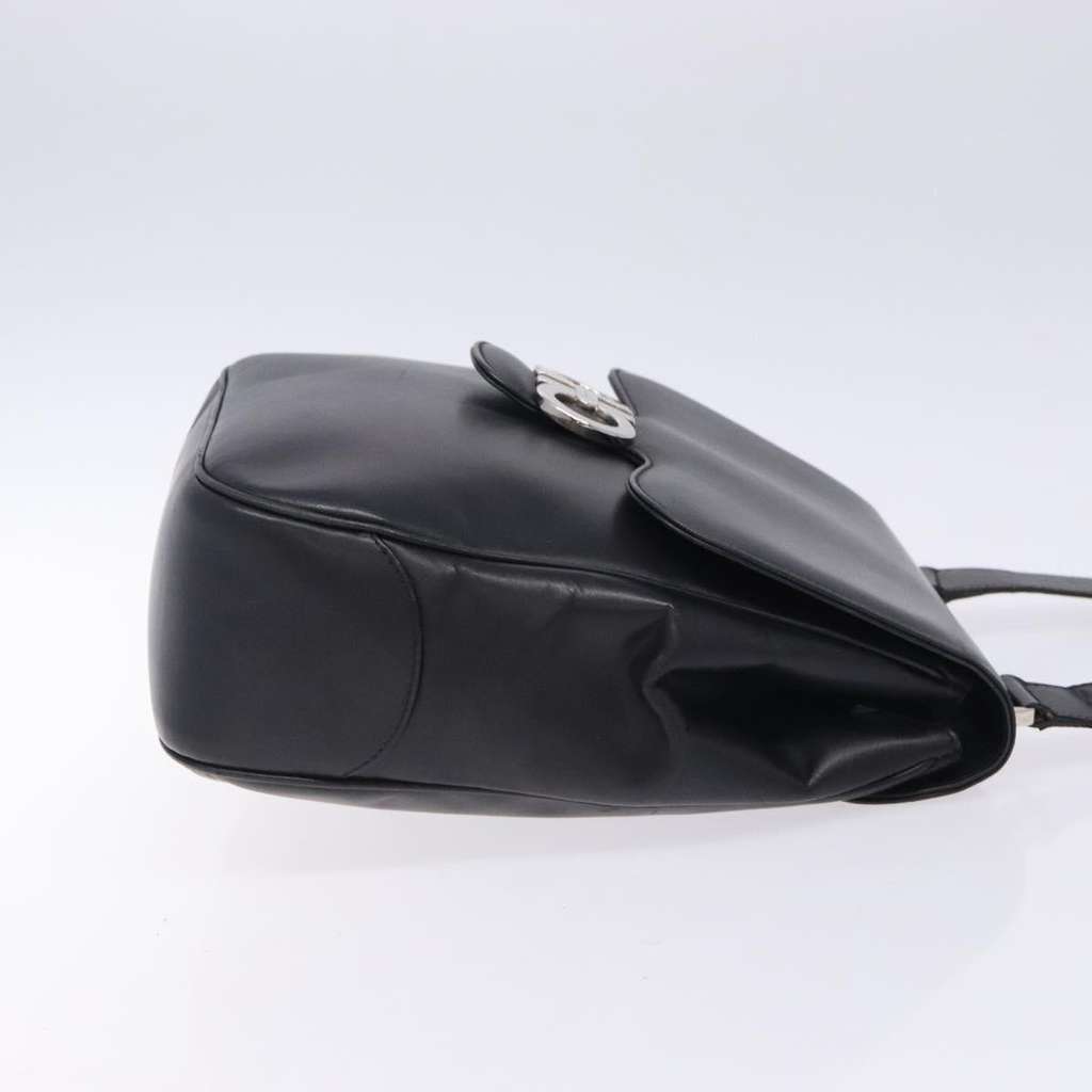 Salvatore Ferragamo Gancini Shoulder Bag Black Leather Good condition - Inside View