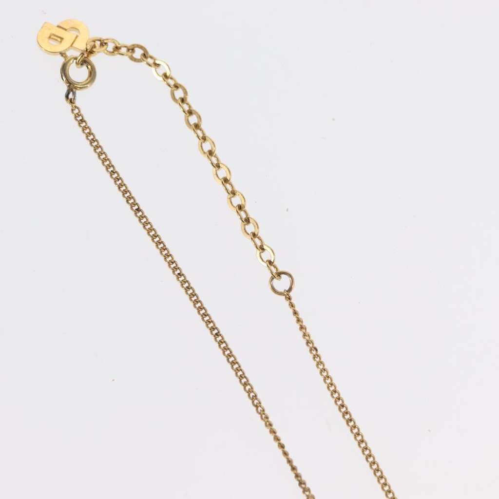 Christian Dior CD Round Pendant Necklace Gold Metal Good condition - Box View