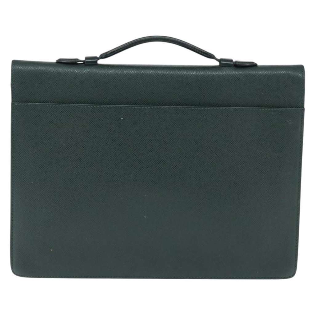 Louis Vuitton Serviette Kourad Briefcase Green Leather Good condition - Back View