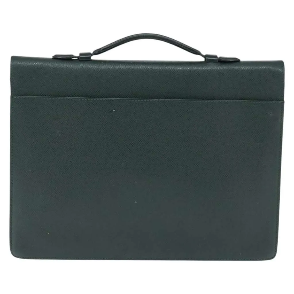 Louis Vuitton Serviette Kourad Briefcase Green Leather Good - Back View
