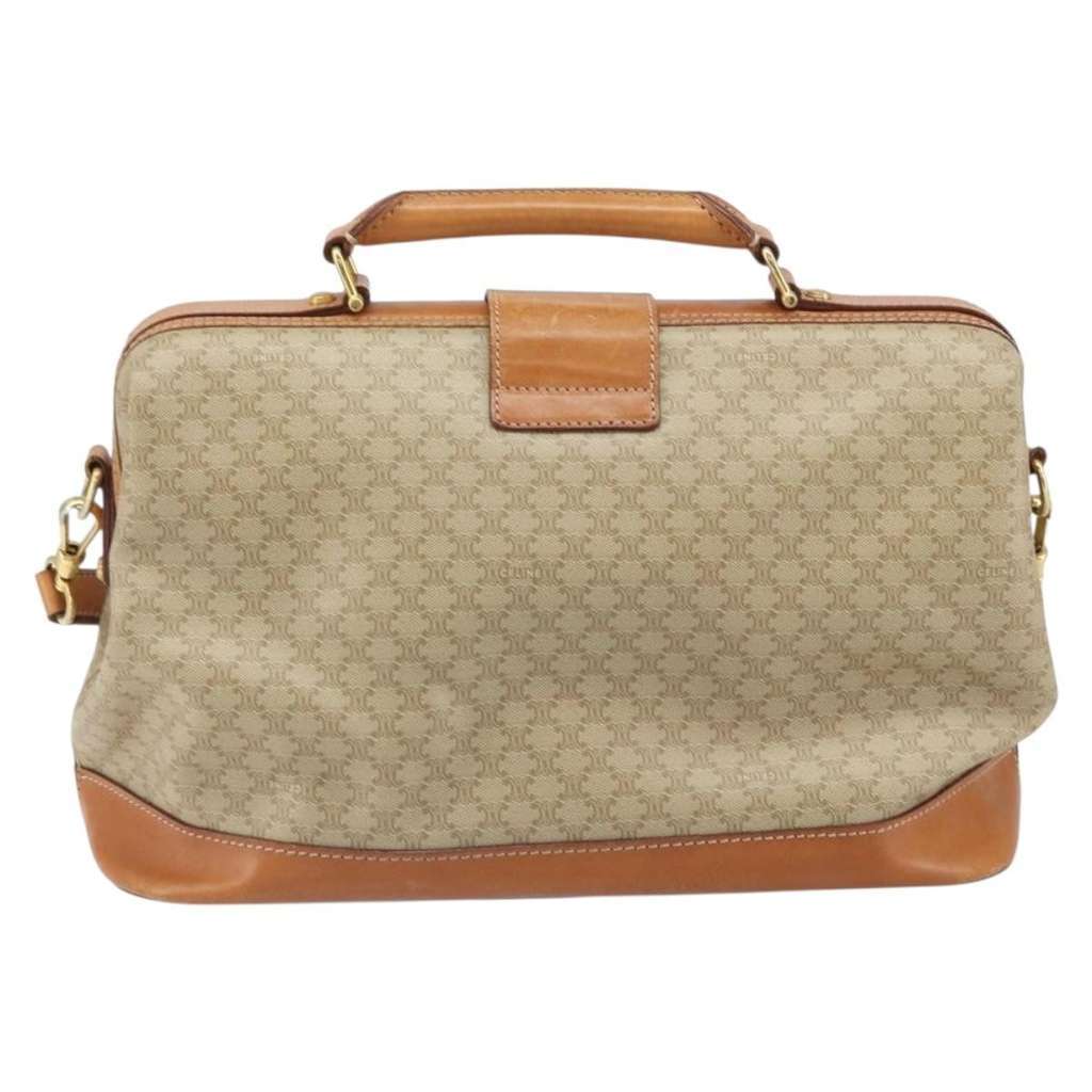 Celine Vintage Macadam Handbag Beige Canvas Good condition - Back View