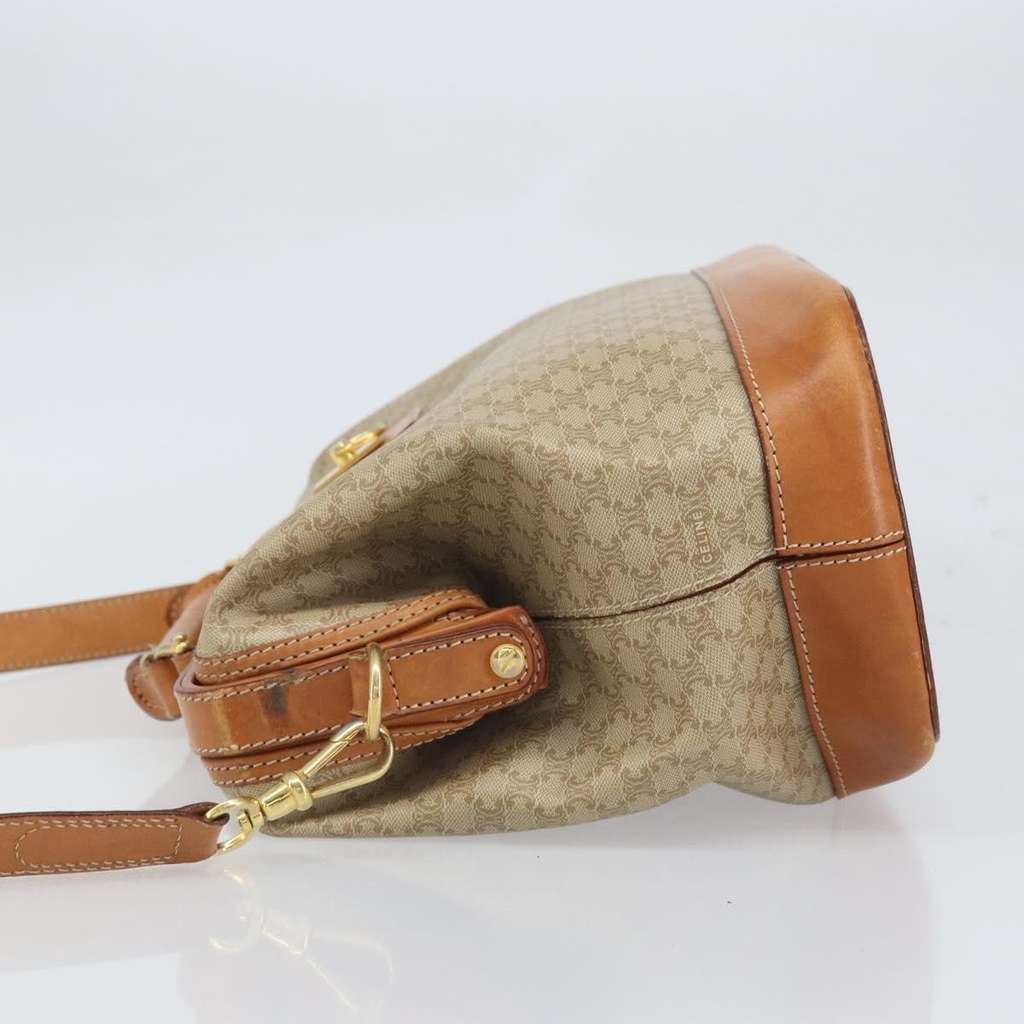 Celine Vintage Macadam Handbag Beige Canvas Good condition - Model View