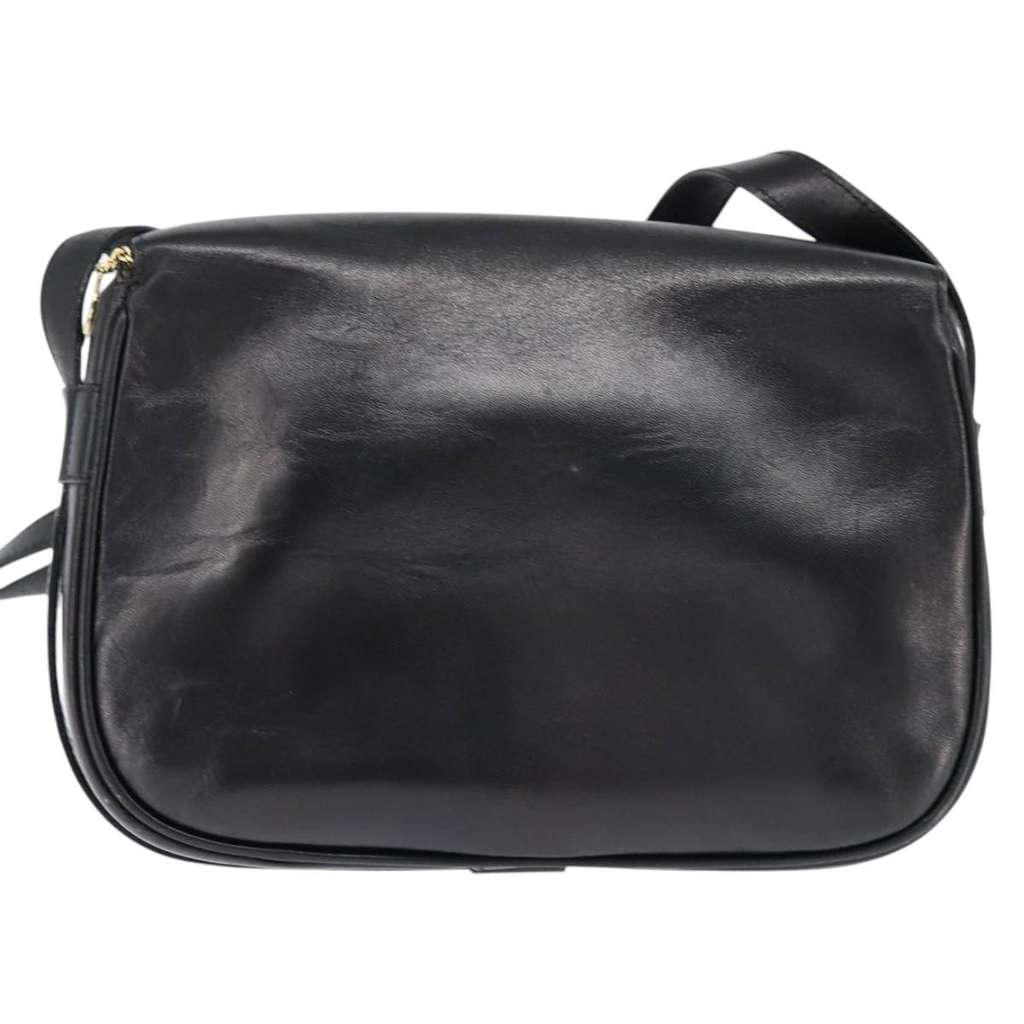 Celine Shoulder Bag Black Leather Good condition - Back View
