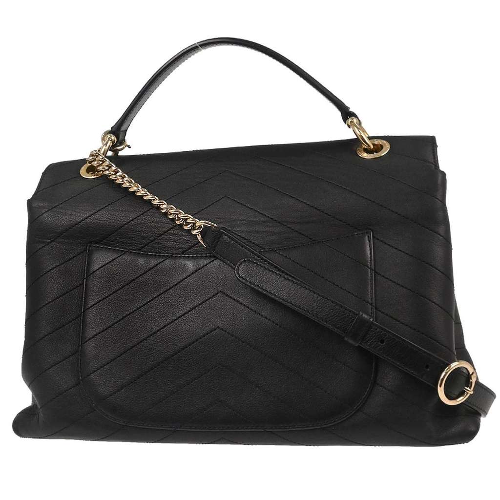Chanel Chevron Chic Top Handle Bag Black Leather Good condition - Back View