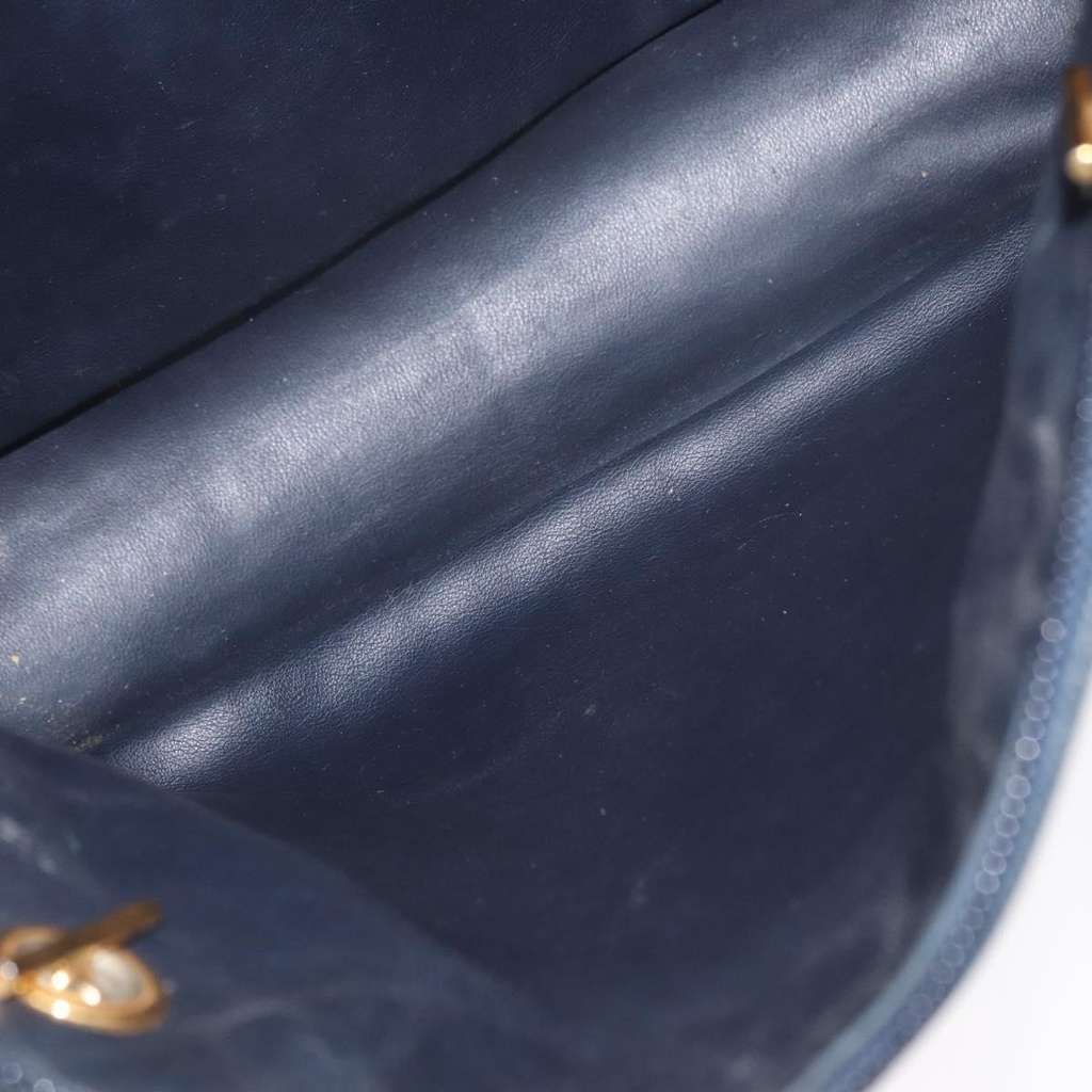 Bally Vintage Chain Shoulder Bag Navy Leather Good condition - Box View