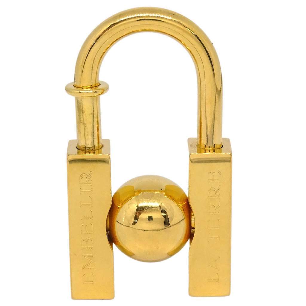 Hermès LHomme Peut Embellir La Terre Cadena Lock Charm Gold Good condition - Back View