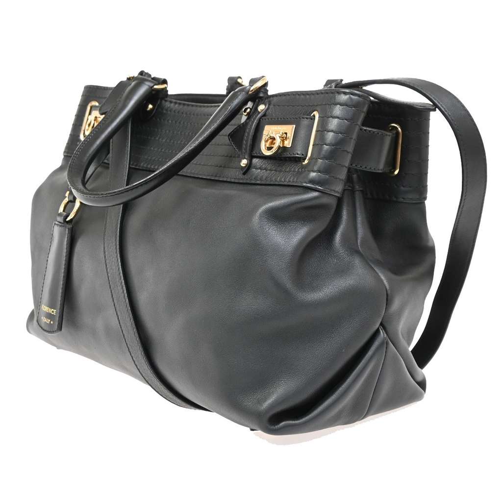 Salvatore Ferragamo Gancini Tote Black Leather Good condition - Inside View