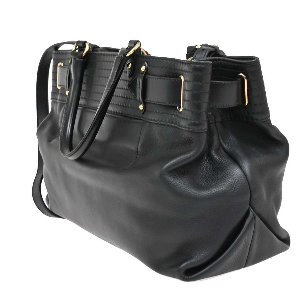 Salvatore Ferragamo Gancini Tote Black Leather Good condition - Model View