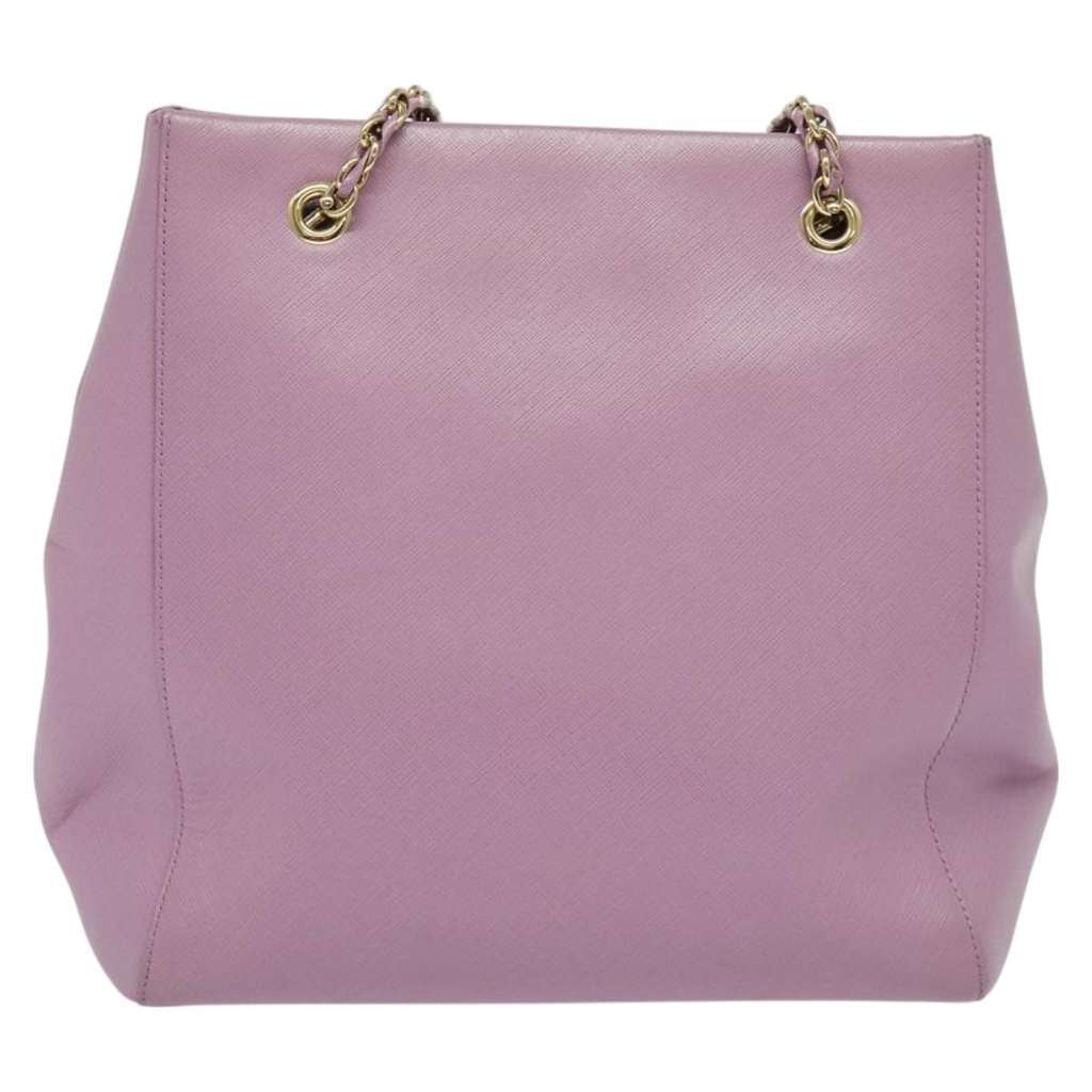 Salvatore Ferragamo Vara Bow Chain Tote Purple Leather Good condition - Back View