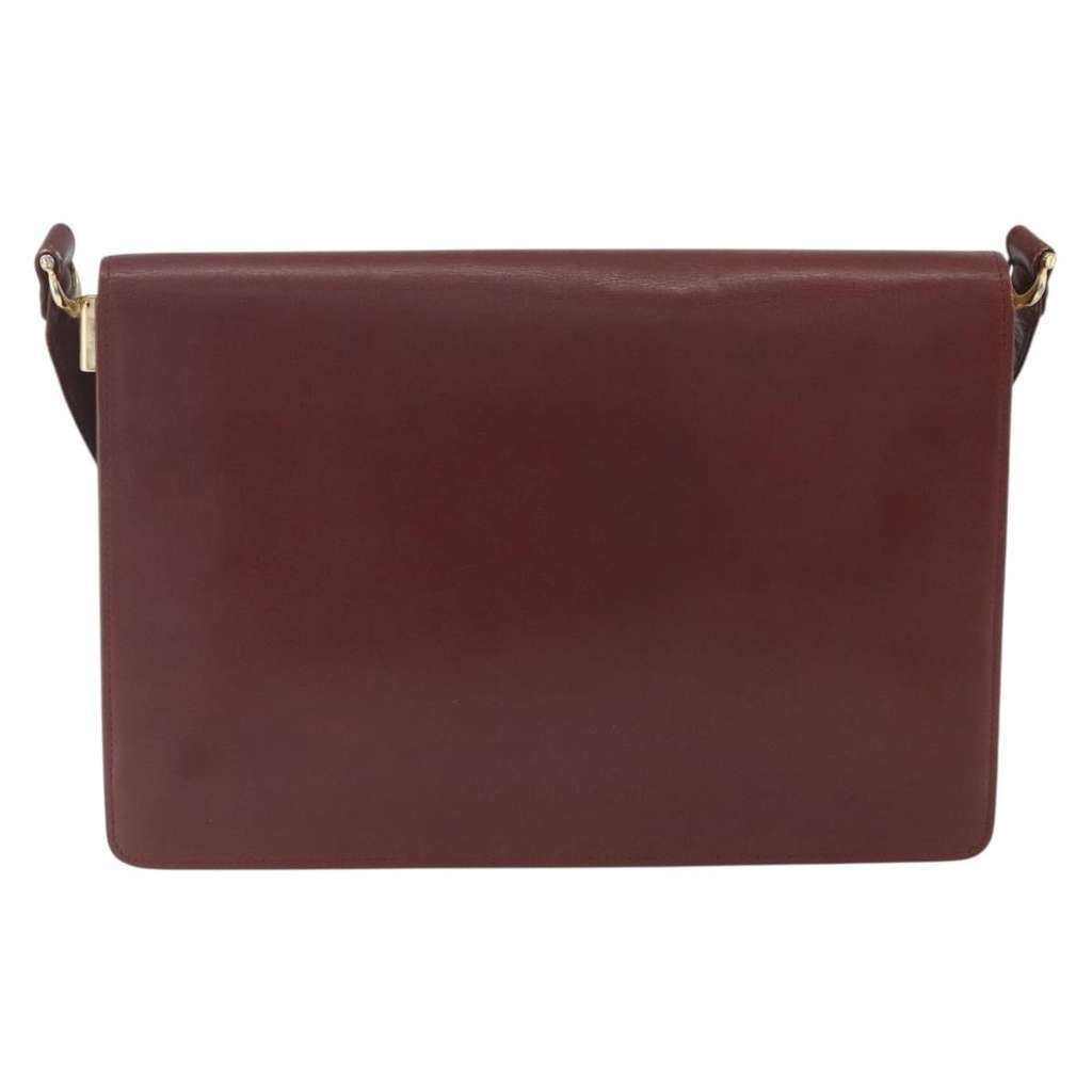 Cartier Must de Cartier Shoulder Bag Burgundy Leather Good condition - Back View